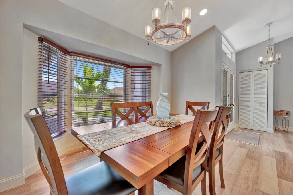Renovated dining and living area in a Venice, Florida home