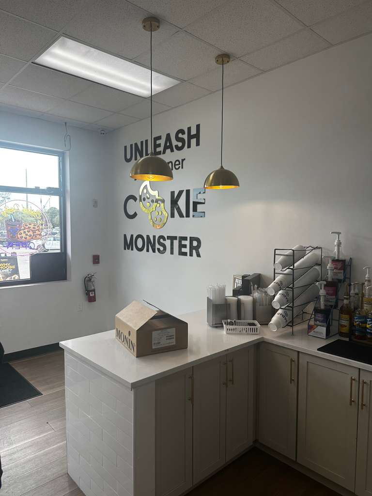 Completed Crave Cookie commercial tenant build-out in Babcock Ranch, Florida